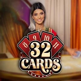 32 Cards online game logo by Ezugi on spinfin.gr.com