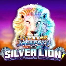 Stellar Jackpots with Silver Lion slot visual from Lightning Box Game available on spinfin.gr.com